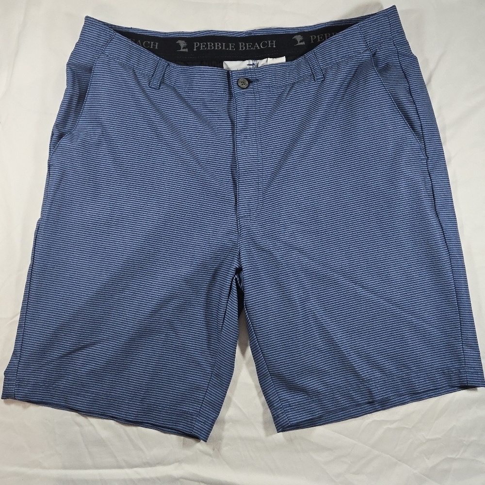 Pebble Beach Men's Blue Shorts Flat Front Vacation Resortwear Golf Travel